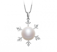 Mohamed Blanc 12-13mm AA-qualité perles d'eau douce 925/1000 Argent-pendentif en perles