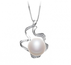 Oceane Blanc 12-13mm AA-qualité perles d'eau douce 925/1000 Argent-pendentif en perles