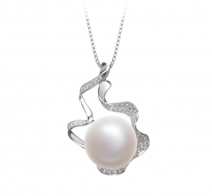 Oceane Blanc 12-13mm AA-qualité perles d'eau douce 925/1000 Argent-pendentif en perles