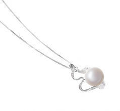 Oceane Blanc 12-13mm AA-qualité perles d'eau douce 925/1000 Argent-pendentif en perles