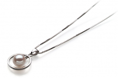 Trinity Blanc 6-7mm AA-qualité Akoya du Japon 925/1000 Argent-pendentif en perles