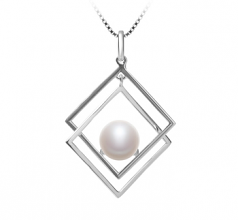 Lilian Blanc 8-9mm AAA-qualité perles d'eau douce 925/1000 Argent-pendentif en perles