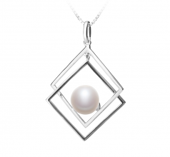 Lilian Blanc 8-9mm AAA-qualité perles d'eau douce 925/1000 Argent-pendentif en perles