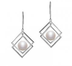 Lilian Blanc 8-9mm AAA-qualité perles d'eau douce 925/1000 Argent-Boucles d'oreilles en perles