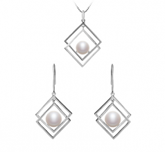 Lilian Blanc 8-9mm AAA-qualité perles d'eau douce 925/1000 Argent-un set en perles