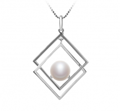 Lilian Blanc 8-9mm AAA-qualité perles d'eau douce 925/1000 Argent-un set en perles