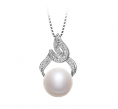 Bebra Blanc 10-11mm AAA-qualité perles d'eau douce 925/1000 Argent-pendentif en perles