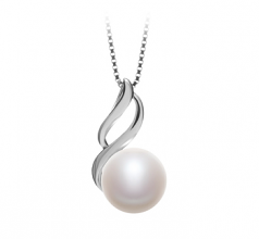 Adalia Blanc 10-11mm AAA-qualité perles d'eau douce 925/1000 Argent-pendentif en perles