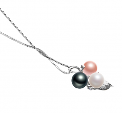 Grape Multicolore 6-7mm AAAA-qualité perles d'eau douce 925/1000 Argent-pendentif en perles