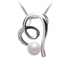 Coco Blanc 5-6mm AAAA-qualité perles d'eau douce 925/1000 Argent-pendentif en perles