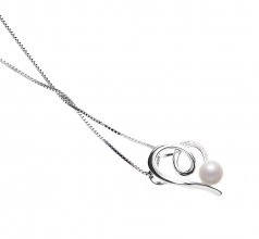 Coco Blanc 5-6mm AAAA-qualité perles d'eau douce 925/1000 Argent-pendentif en perles