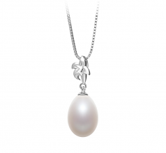 Vilde Blanc 10-11mm AA - Drop-qualité perles d'eau douce 925/1000 Argent-pendentif en perles