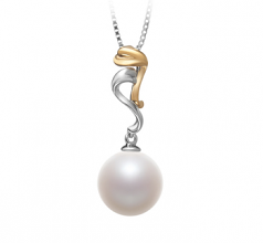 Brianna Blanc 10-11mm AAAA-qualité perles d'eau douce 925/1000 Argent-pendentif en perles