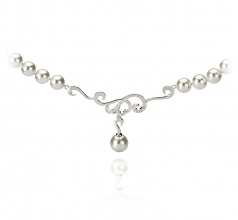 Almira Blanc 6-9mm AA-qualité Akoya du Japon 925/1000 Argent-Collier de perles