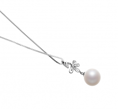 Phoenix Blanc 10-11mm AAAA-qualité perles d'eau douce 925/1000 Argent-pendentif en perles