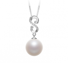 Virginie Blanc 10-11mm AAAA-qualité perles d'eau douce 925/1000 Argent-pendentif en perles