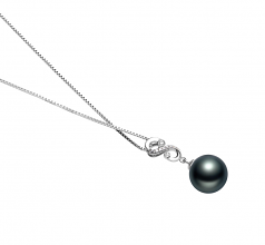 Virginie Noir 10-11mm AAA-qualité de Tahiti 925/1000 Argent-pendentif en perles