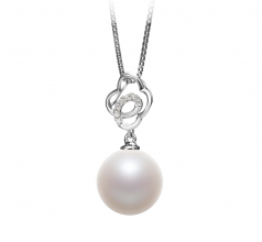 Yael Blanc 10-11mm AAAA-qualité perles d'eau douce 925/1000 Argent-pendentif en perles