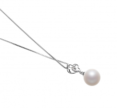 Yael Blanc 10-11mm AAAA-qualité perles d'eau douce 925/1000 Argent-pendentif en perles