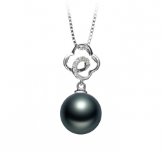 Yael Noir 10-11mm AAA-qualité de Tahiti 925/1000 Argent-pendentif en perles