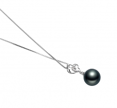 Yael Noir 10-11mm AAA-qualité de Tahiti 925/1000 Argent-pendentif en perles