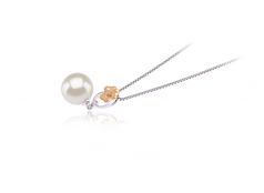 Pamela Blanc 9-10mm AAAA-qualité perles d'eau douce 925/1000 Argent-pendentif en perles
