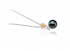 Pamela Noir 9-10mm AAA-qualité de Tahiti 925/1000 Argent-pendentif en perles