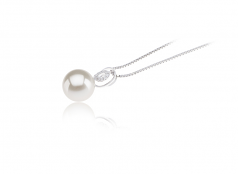 Kimberly Blanc 9-10mm AAAA-qualité perles d'eau douce 925/1000 Argent-pendentif en perles