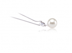 Nicole Blanc 9-10mm AAAA-qualité perles d'eau douce 925/1000 Argent-pendentif en perles