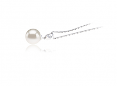 Nicole Blanc 9-10mm AAAA-qualité perles d'eau douce 925/1000 Argent-pendentif en perles