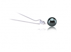 Nicole Noir 9-10mm AAA-qualité de Tahiti 925/1000 Argent-pendentif en perles