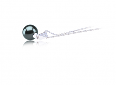 Nicole Noir 9-10mm AAA-qualité de Tahiti 925/1000 Argent-pendentif en perles
