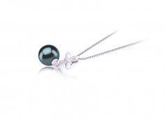 Taylor Noir 9-10mm AAA-qualité de Tahiti 925/1000 Argent-pendentif en perles