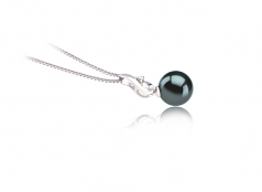 Courtney Noir 9-10mm AAA-qualité de Tahiti 925/1000 Argent-pendentif en perles