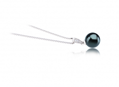 Mosina Noir 8-9mm AA-qualité Akoya du Japon 925/1000 Argent-pendentif en perles