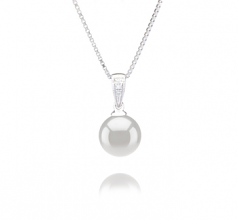 Mosina Blanc 8-9mm AA-qualité Akoya du Japon 925/1000 Argent-pendentif en perles