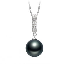 Talitha Noir 10-11mm AAA-qualité de Tahiti 925/1000 Argent-pendentif en perles