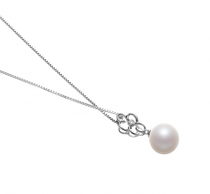 Hilary Blanc 10-11mm AAAA-qualité perles d'eau douce 925/1000 Argent-pendentif en perles
