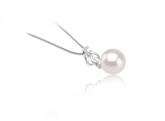 Merina Blanc 9-10mm AAAA-qualité perles d'eau douce 925/1000 Argent-pendentif en perles