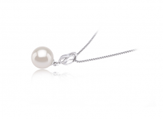 Merina Blanc 9-10mm AAAA-qualité perles d'eau douce 925/1000 Argent-pendentif en perles