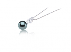Merina Noir 9-10mm AAA-qualité de Tahiti 925/1000 Argent-pendentif en perles