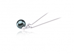 Vondra Noir 9-10mm AAA-qualité de Tahiti 925/1000 Argent-pendentif en perles