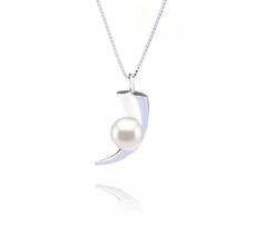 Larina Blanc 8-9mm AAAA-qualité perles d'eau douce 925/1000 Argent-pendentif en perles