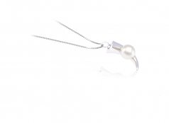 Larina Blanc 8-9mm AAAA-qualité perles d'eau douce 925/1000 Argent-pendentif en perles