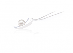 Larina Blanc 8-9mm AAAA-qualité perles d'eau douce 925/1000 Argent-pendentif en perles