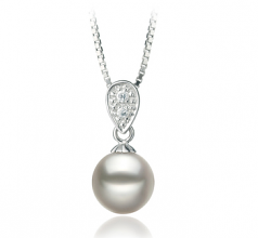 Daria Blanc 7-8mm AA-qualité Akoya du Japon 925/1000 Argent-pendentif en perles