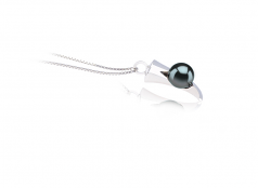 Larina Noir 9-10mm AAA-qualité de Tahiti 925/1000 Argent-pendentif en perles