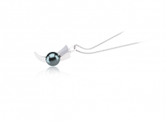 Larina Noir 9-10mm AAA-qualité de Tahiti 925/1000 Argent-pendentif en perles