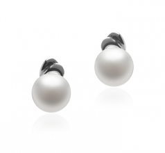 Aria Blanc 5-6mm AAA-qualité perles d'eau douce 925/1000 Argent-Boucles d'oreilles en perles