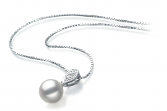 Daria Blanc 7-8mm AA-qualité Akoya du Japon 925/1000 Argent-pendentif en perles